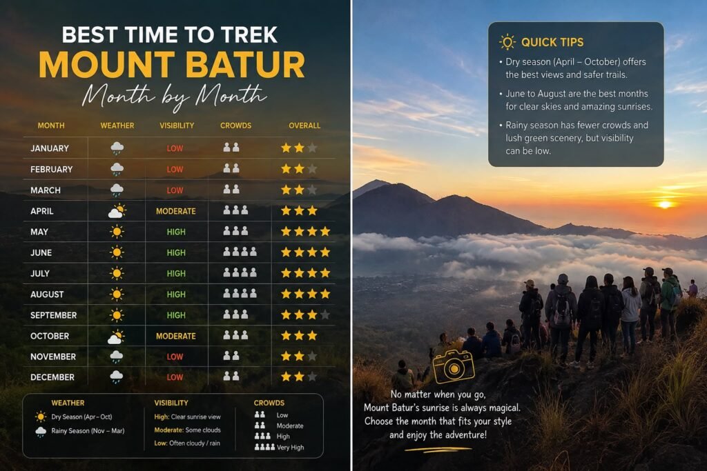 The Best time to trekking mount batur