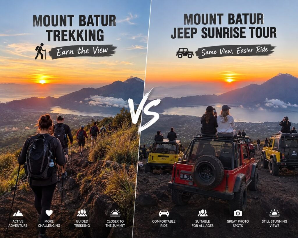 Mount Batur Trekking vs Jeep Sunrise Tour: An Honest Comparison 2026